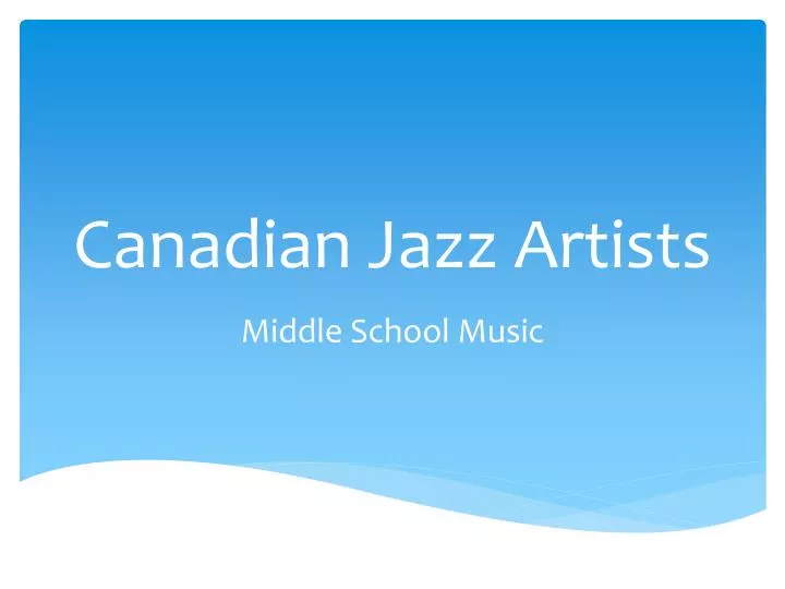 canadian jazz artists