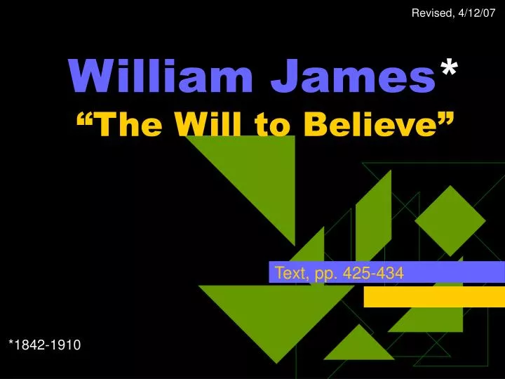 william james the will to believe