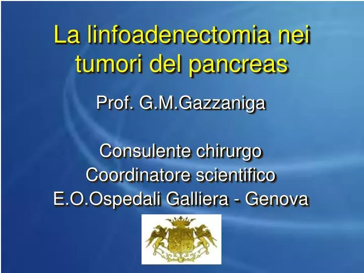 la linfoadenectomia nei tumori del pancreas
