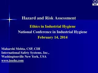 Ethics in Industrial Hygiene National Conference