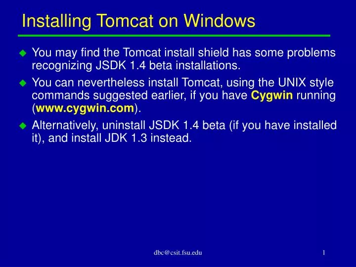 installing tomcat on windows