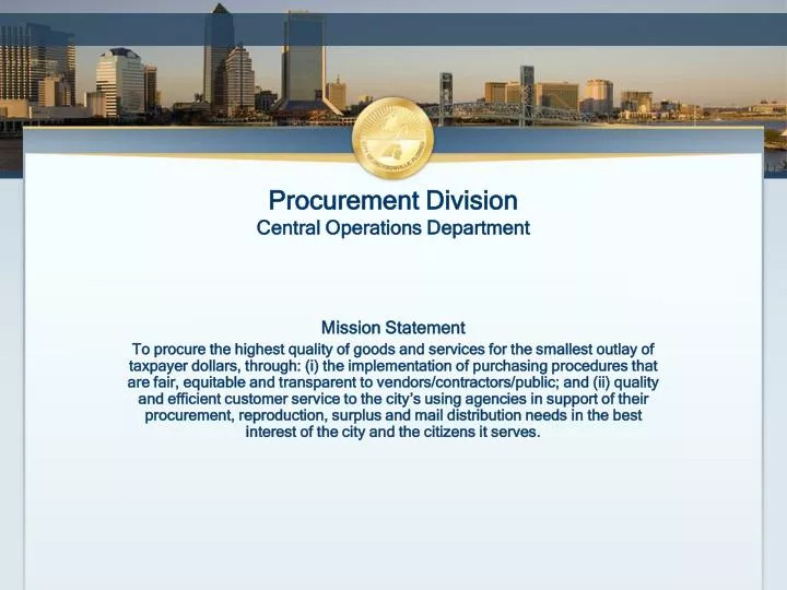 procurement division central operations department