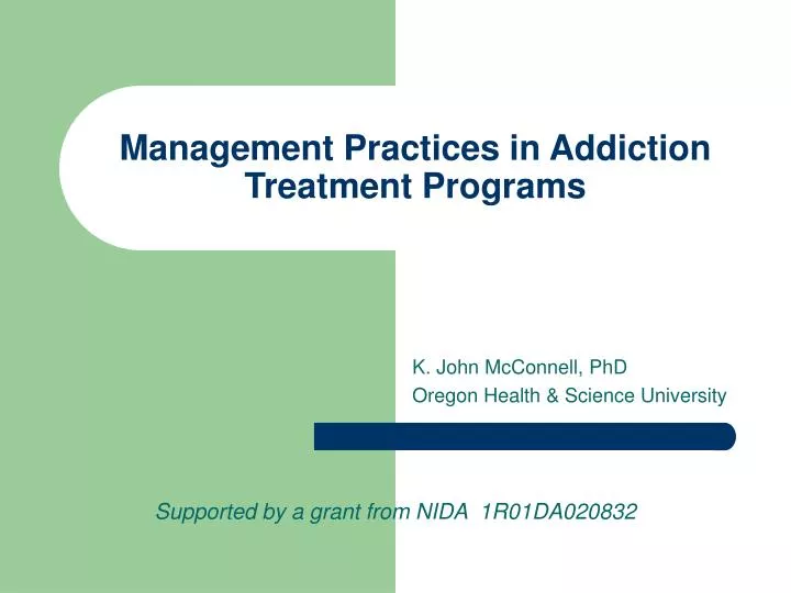 management practices in addiction treatment programs