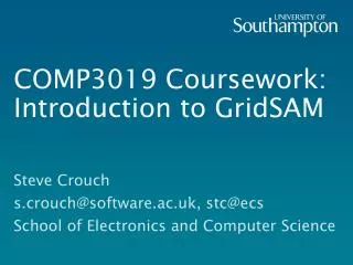COMP3019 Coursework: Introduction to GridSAM