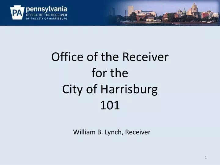 office of the receiver for the city of harrisburg 101