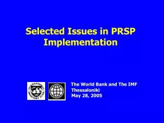 Selected Issues in PRSP Implementation