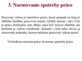 3 normovanie spotreby pr ce