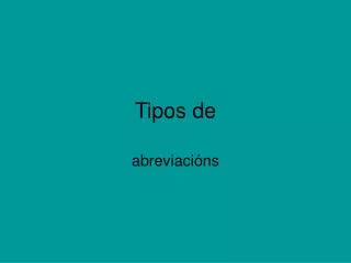 tipos de
