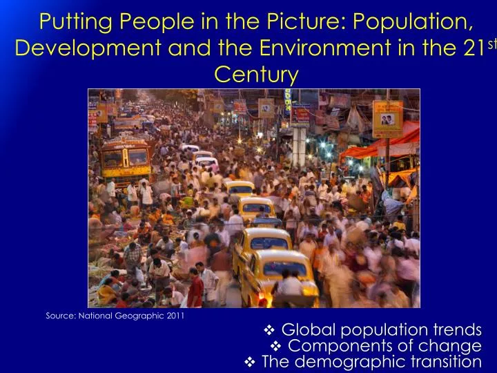 putting people in the picture population development and the environment in the 21 st century