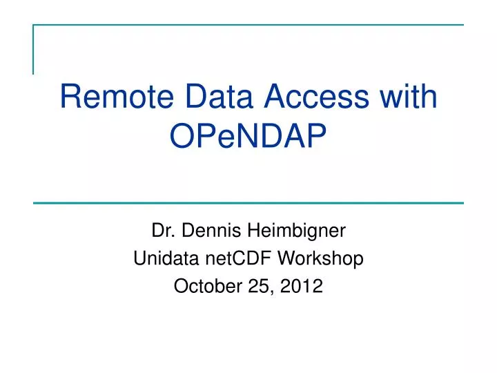 remote data access with opendap