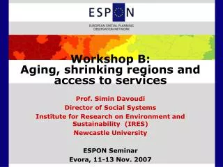 Workshop B: Aging, shrinking regions and access to services