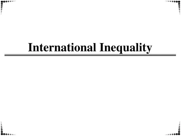 international inequality