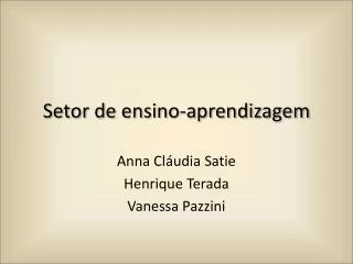 setor de ensino aprendizagem