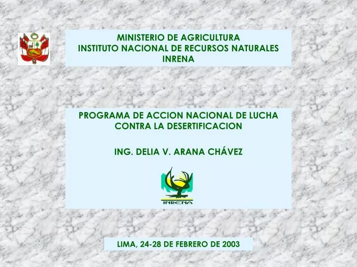 ministerio de agricultura instituto nacional de recursos naturales inrena