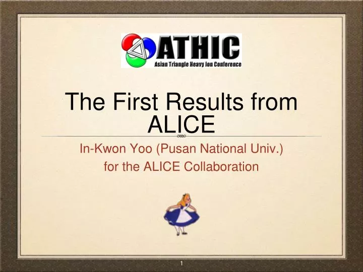 the first results from alice