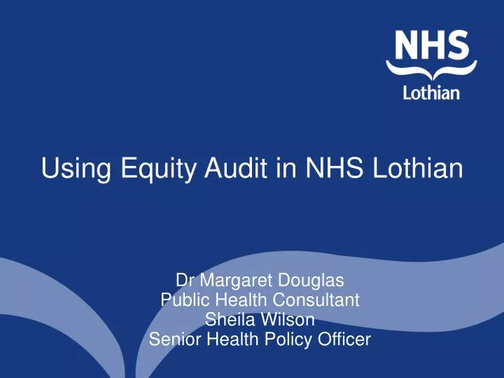 using equity audit in nhs lothian