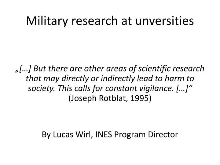 military research at unversities