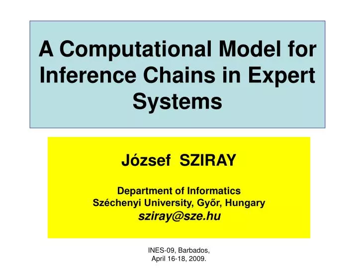 a computational model for inference chains in expert systems