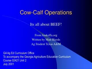 Cow-Calf Operations