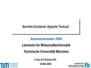 sommersemester 2004 lehrstuhl f r wirtschaftsinformatik technische universit t m nchen