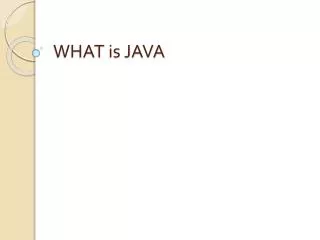 WHAT is JAVA