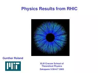 Physics Results from RHIC