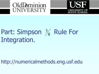 Numerical Methods Part: Simpson Rule For Integration. numericalmethods.engf