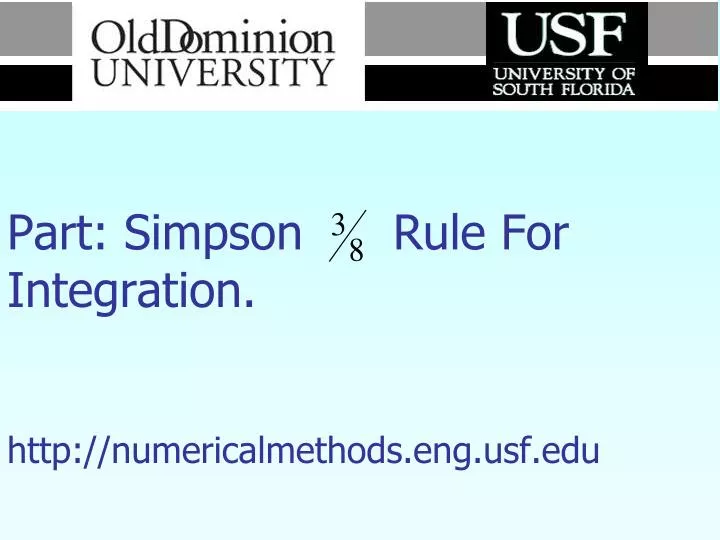 numerical methods part simpson rule for integration http numericalmethods eng usf edu