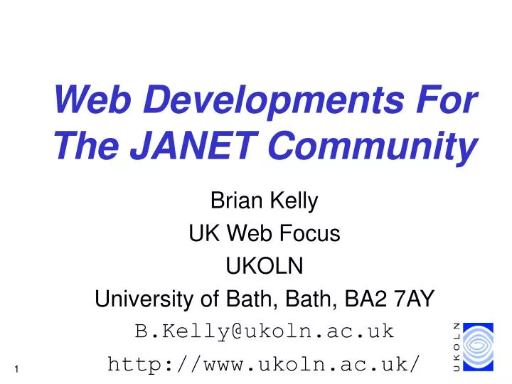 web developments for the janet community