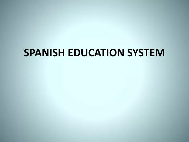 spanish education system