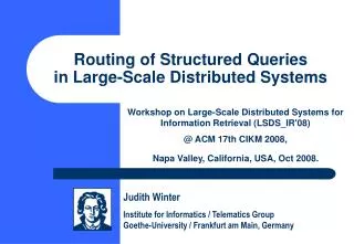 Routing of Structured Queries in Large-Scale Distributed Systems