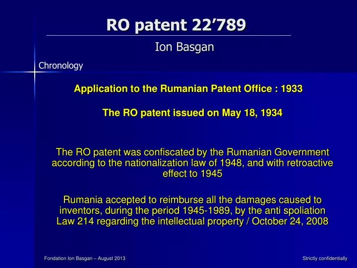 ro patent 22 789