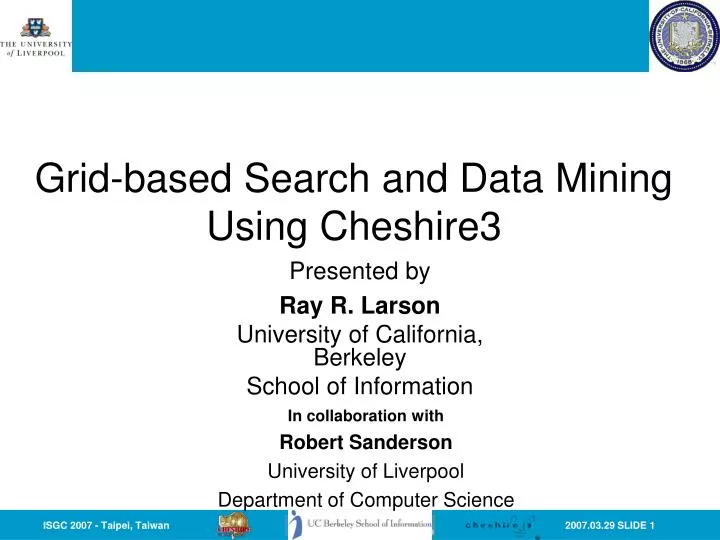 grid based search and data mining using cheshire3