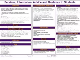 Services, Information, Advice and Guidance to Students