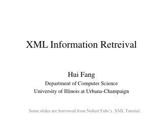 XML Information Retreival