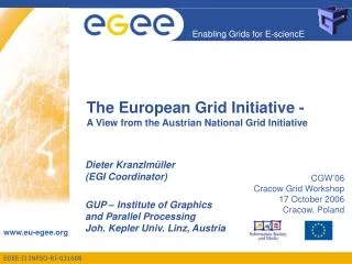 The European Grid Initiative - A View from the Austrian National Grid Initiative