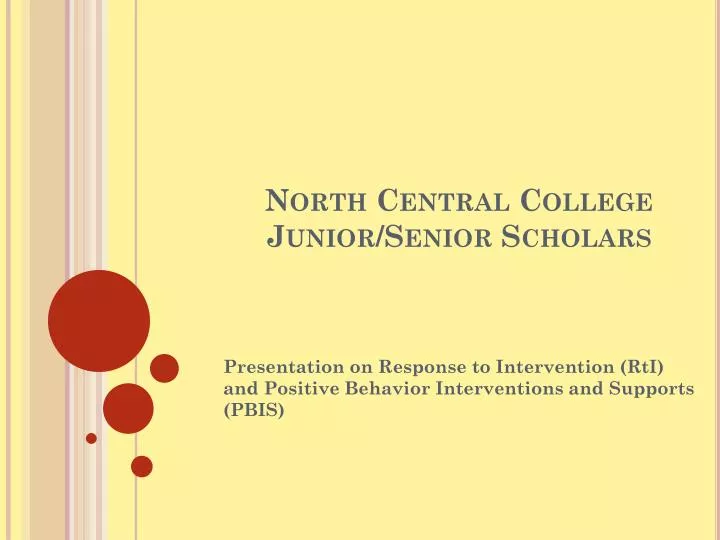 north central college junior senior scholars