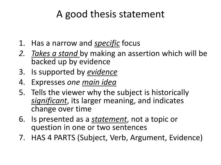a good thesis statement