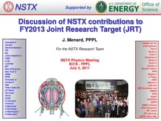Discussion of NSTX contributions to FY2013 Joint Research Target (JRT)