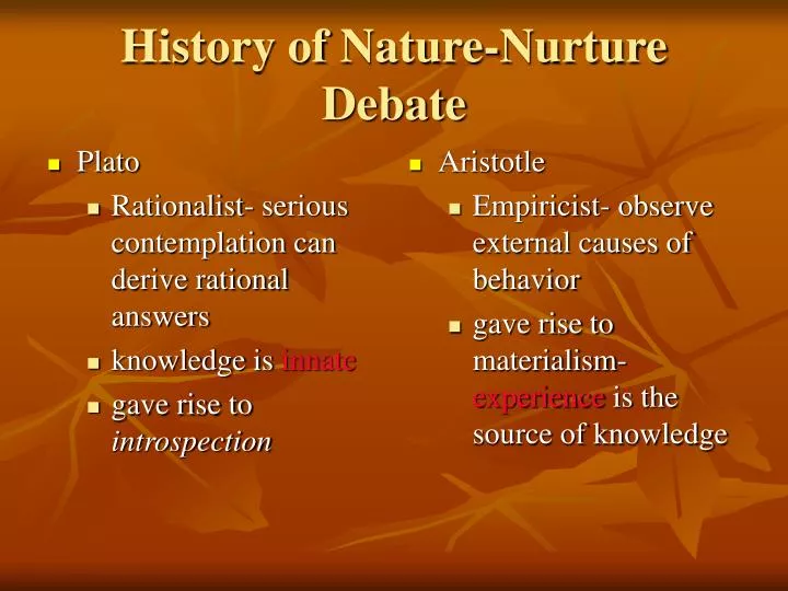 history of nature nurture debate
