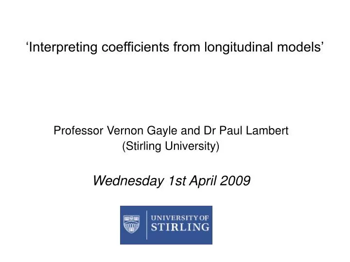 interpreting coefficients from longitudinal models