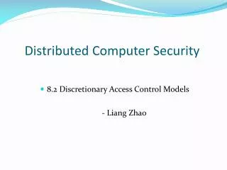 distributed computer security