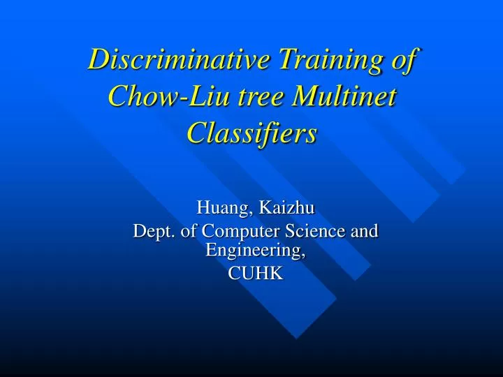 discriminative training of chow liu tree multinet classifiers