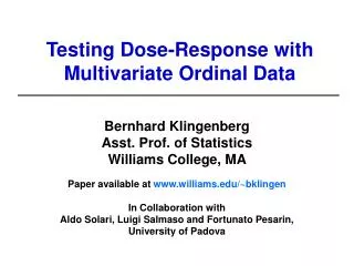Testing Dose-Response with Multivariate Ordinal Data