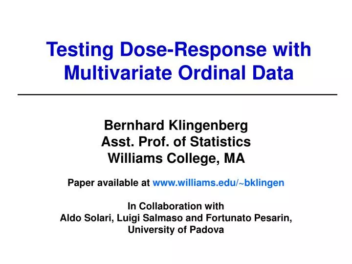 testing dose response with multivariate ordinal data