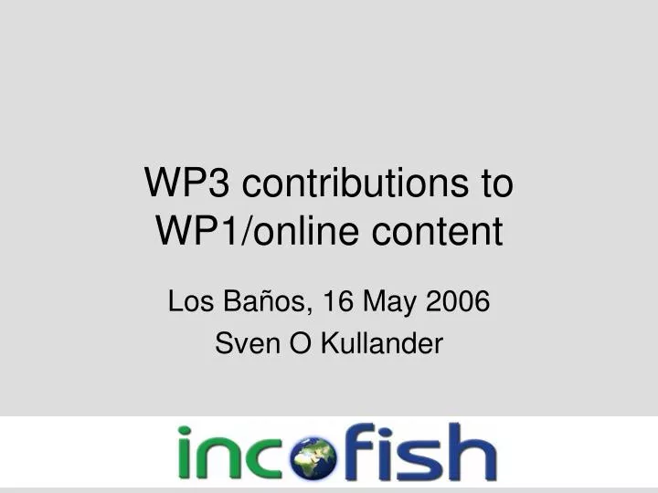 wp3 contributions to wp1 online content
