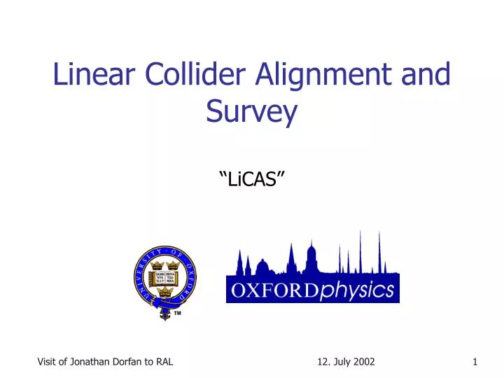 linear collider alignment and survey