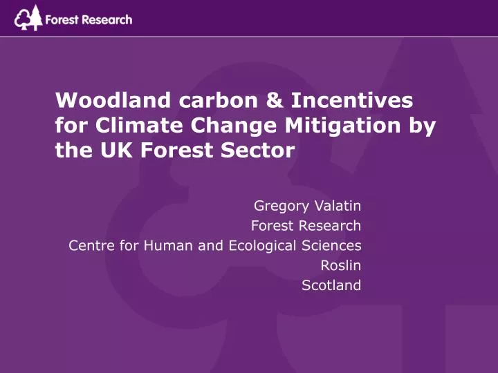woodland carbon incentives for climate change mitigation by the uk forest sector
