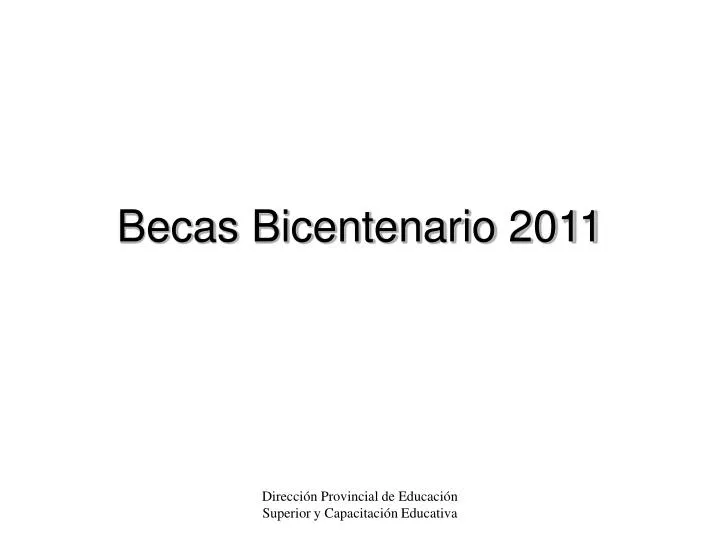 becas bicentenario 2011