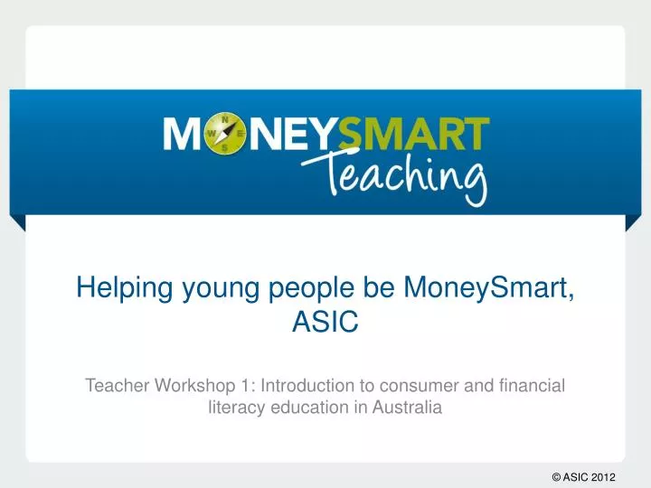 helping young people be moneysmart asic